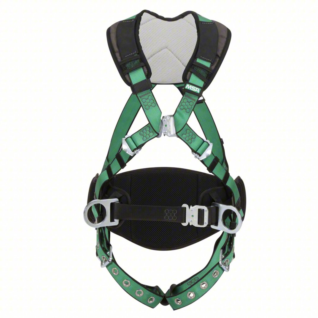 MSA Fall Protection Harness: Climbing/Confined Spaces/Positioning, Vest Harness, Quick-Connect