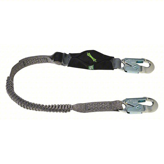 MSA Shock-Absorbing Lanyard: Shock Pack, Aluminum Snap Hook, Aluminum Snap Hook, 310 lb Capacity