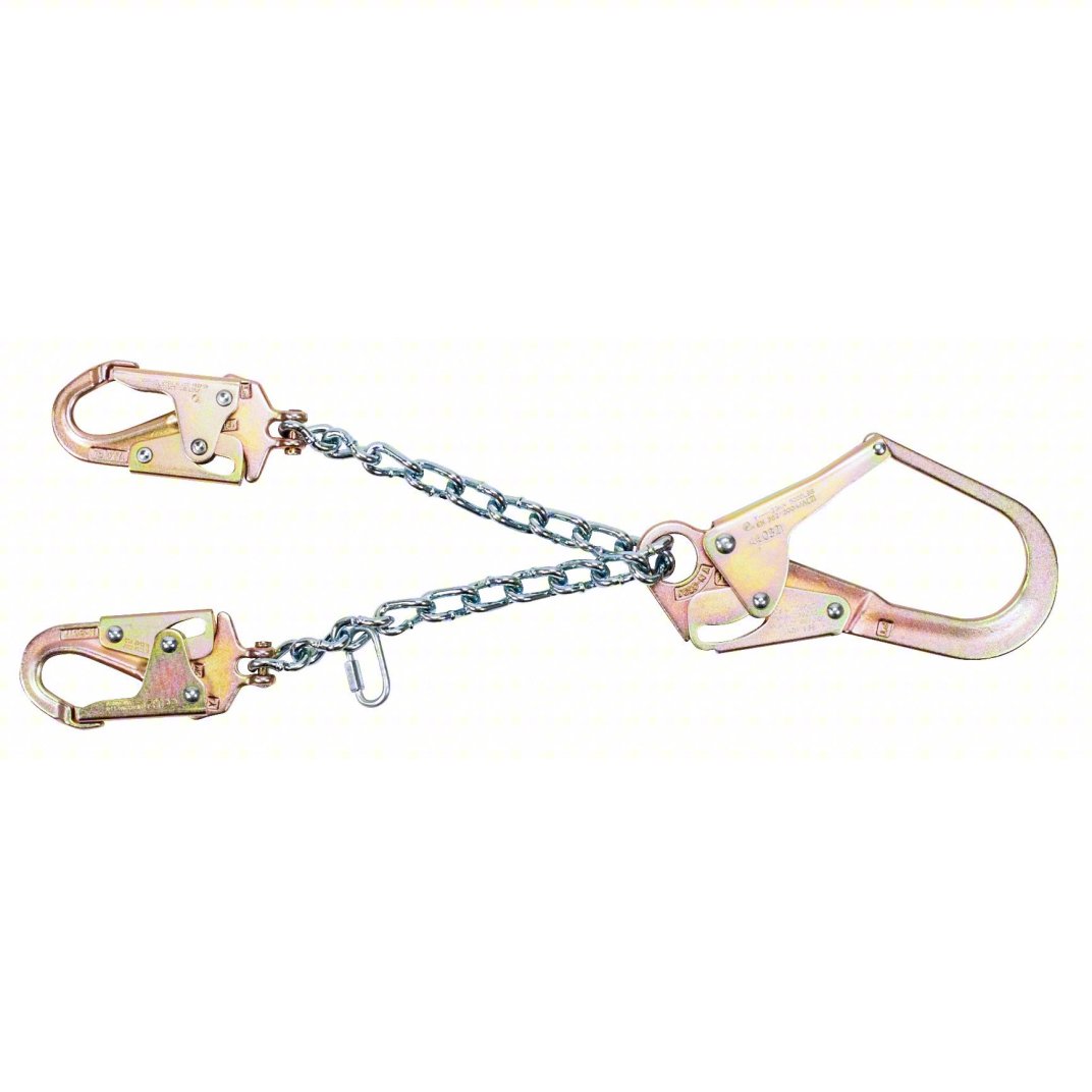 MSA Positioning Lanyard: Stainless Steel Snap Hook, Steel Snap Hook, 13 in Lg, 310 lb Capacity