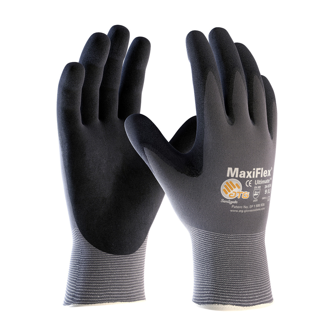 34-874 Seamless Knit Nylon/Elastane Glove with Nitrile Coated MicroFoam Grip on Palm & Fingers - Touchscreen Compatible