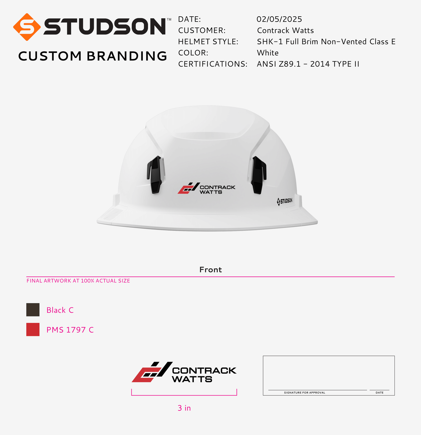 SHK-1 Full Brim Non-Vented Contrack Watts Logo